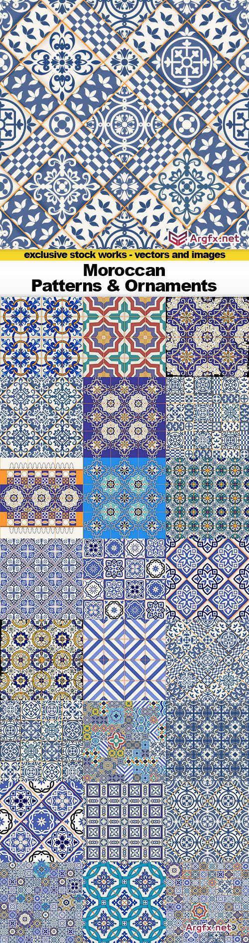  Moroccan Patterns & Ornaments, 25x EPS