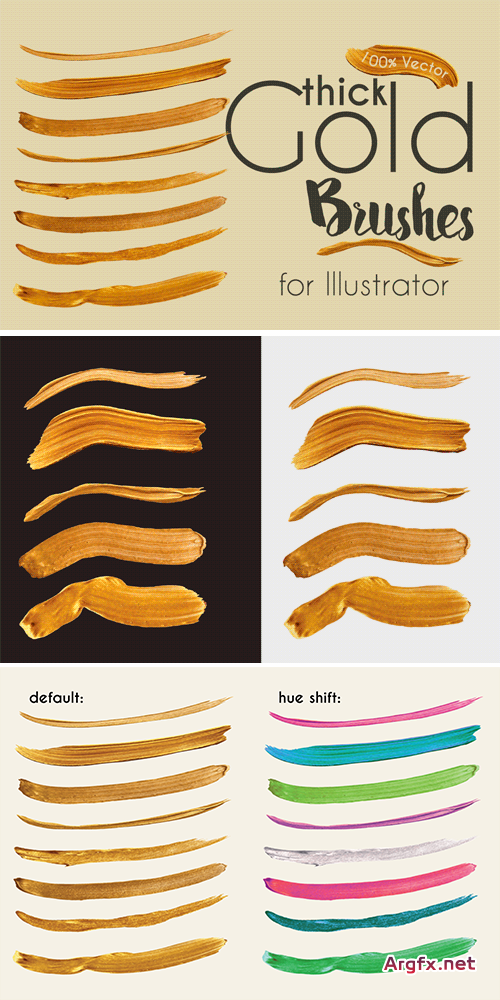 CM 693030 - Gold Paint Brushes for Illustrator