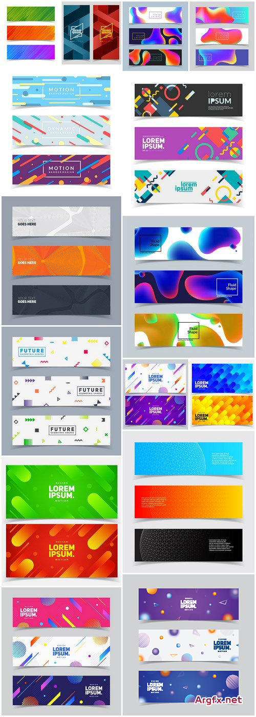  Abstract Banners Collection #128 - 15 Vectors