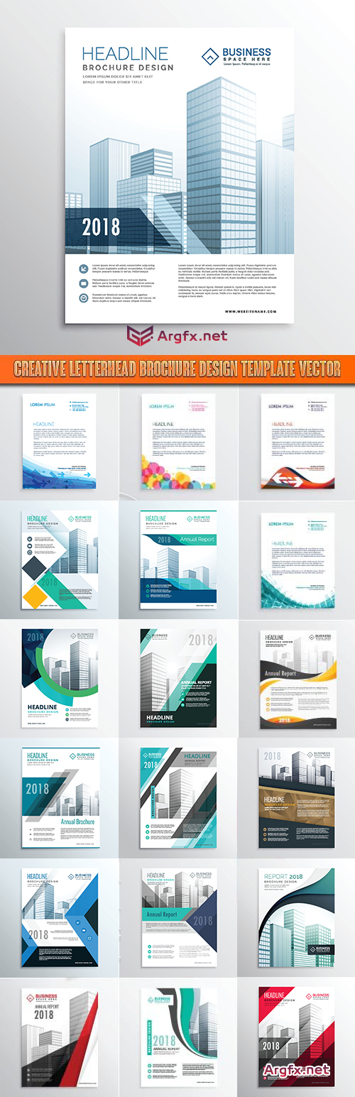 Creative letterhead brochure design template vector
