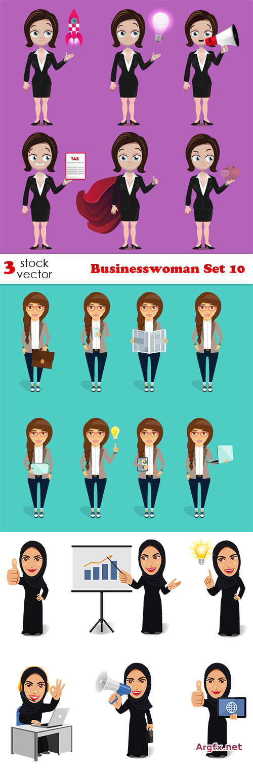 Vectors - Businesswoman Set 10