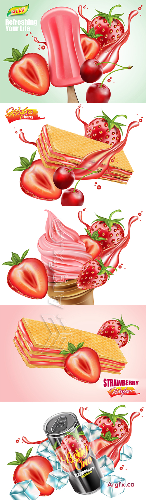 Food concept advertising, realistic vector 3D illustration