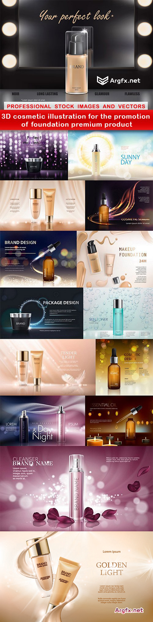 3D cosmetic illustration for the promotion of foundation premium product - 15 EPS
