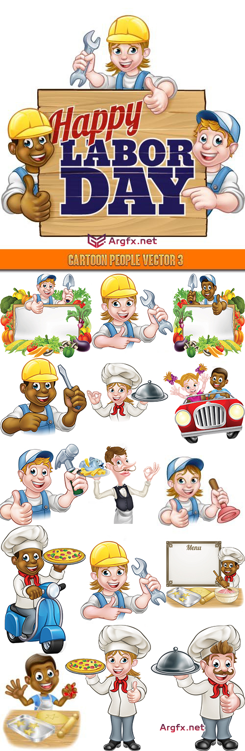  Cartoon people vector 3