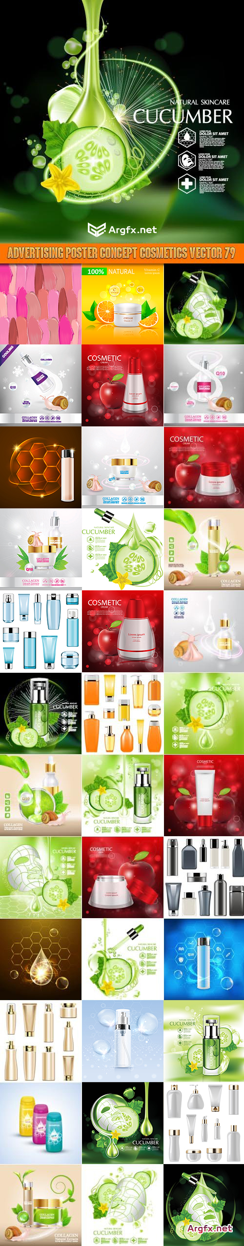  Advertising Poster Concept Cosmetics vector 79