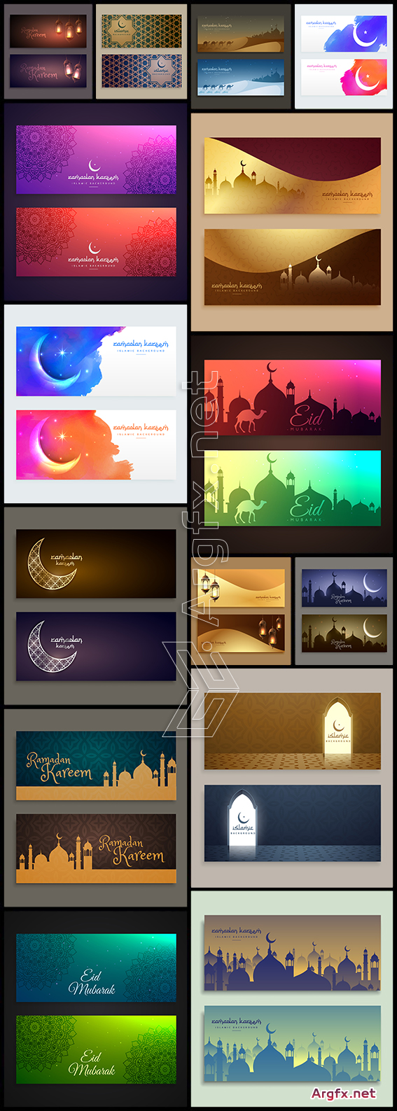 Colorful Islam Ramadan Banners - 15 Vector