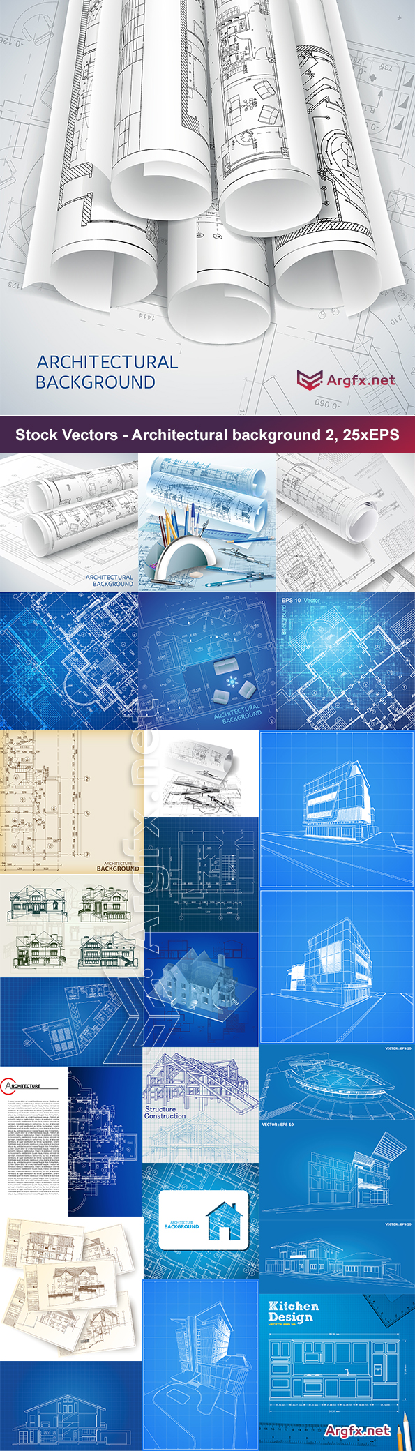 Stock Vectors - Architectural background 2, 25xEPS
