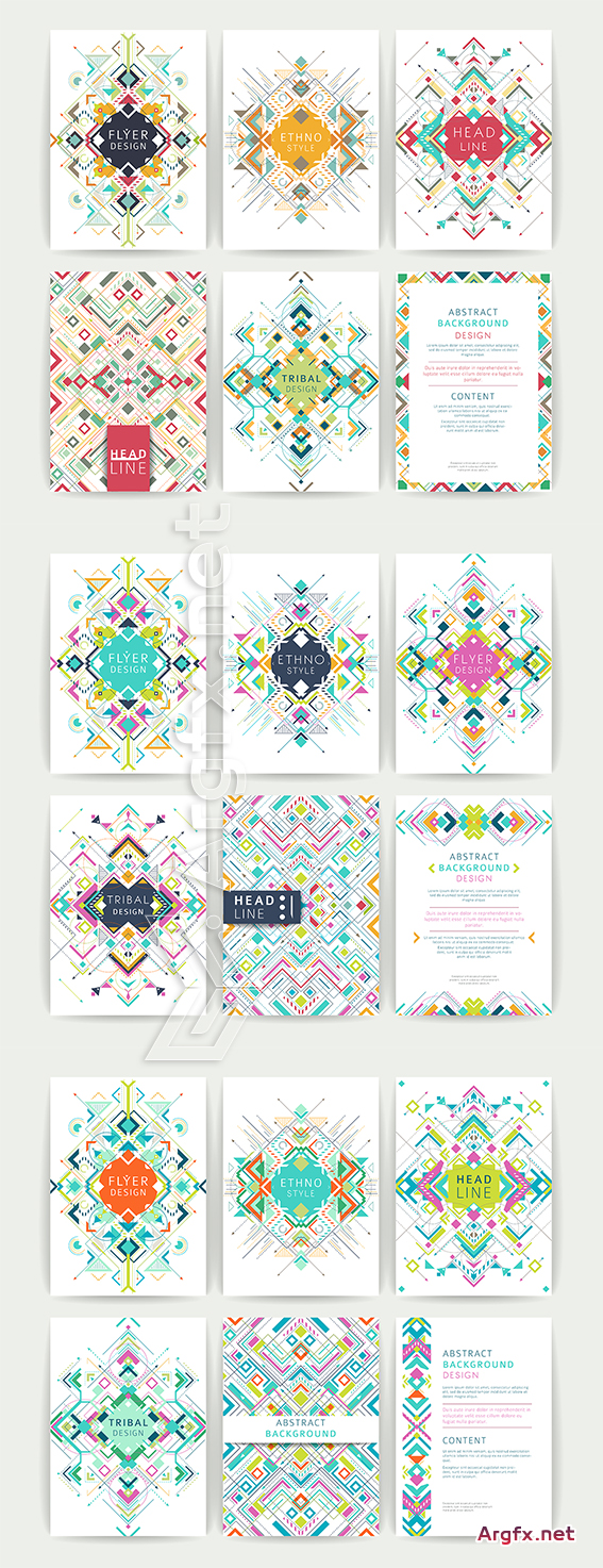 Ethno Style Cards Vector