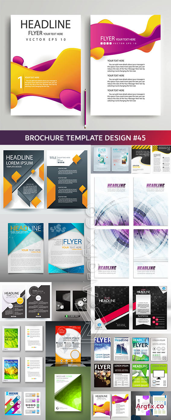  Brochure Template Design #45 - 15 Vector