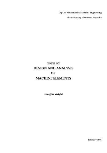 كتاب Notes on Design Analysis of Machine Element - Douglas Wright P_732pdltq2