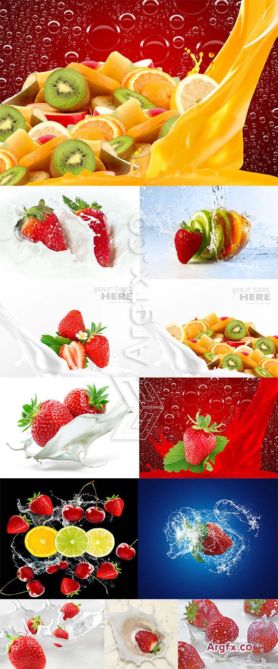  Stock Image Strawberry Splash